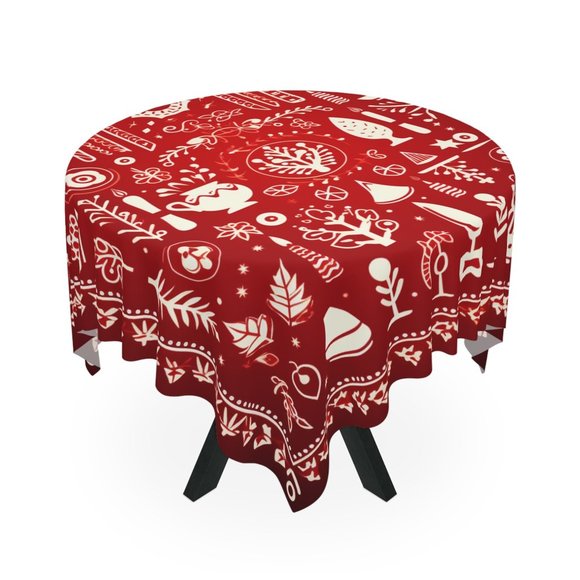 Christmas tablecloth | Vintage Tablecloth | Floral table cloth | Rectangle Squar - Picture 1 of 5